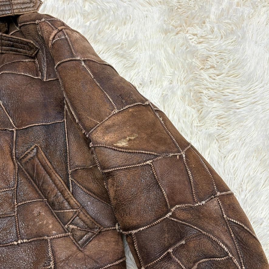 雰囲気抜群　リアルムートンジャケット B3 フライトジャケット 　パッチワーク