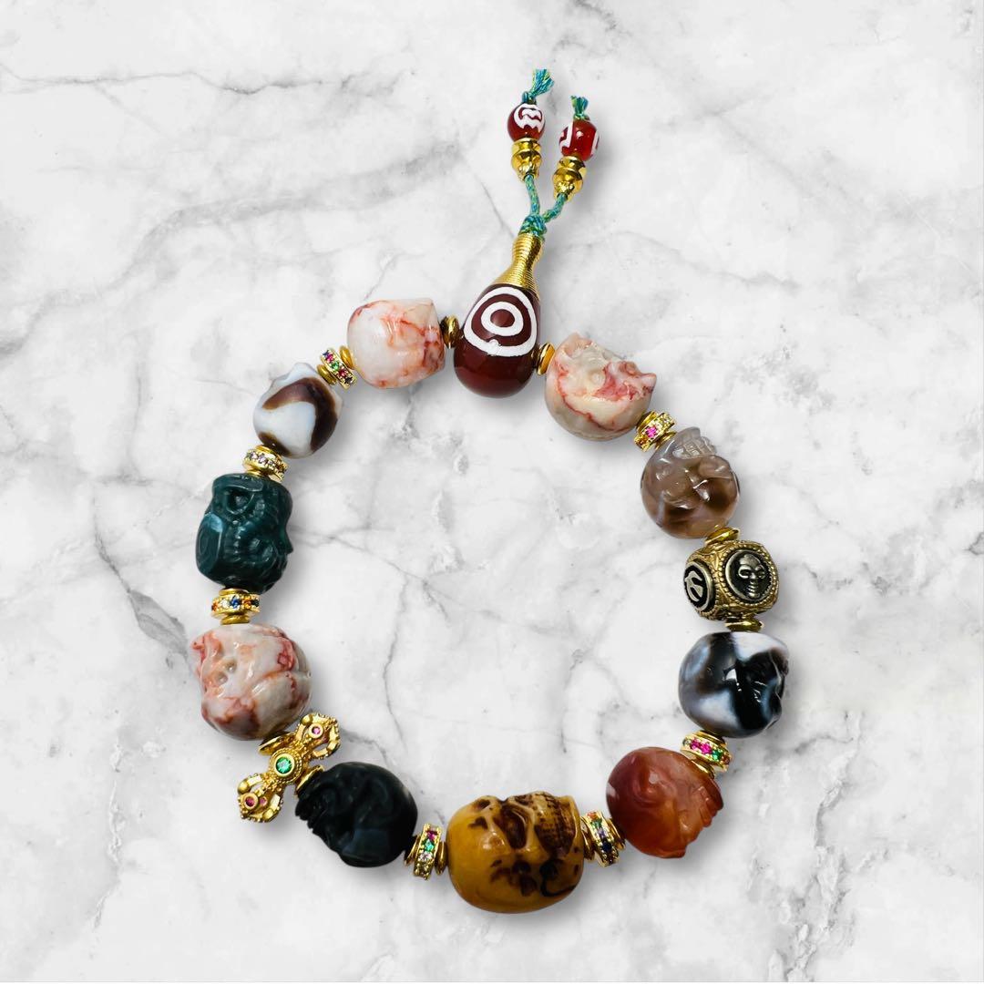 天然石スカル！力強く、守護・再生・引き寄せをテーマにしたブレスレット