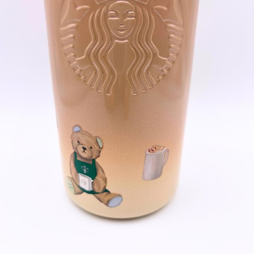 gelato pique リッドカバーベアチャーム付きステンレスボトル ベージュ