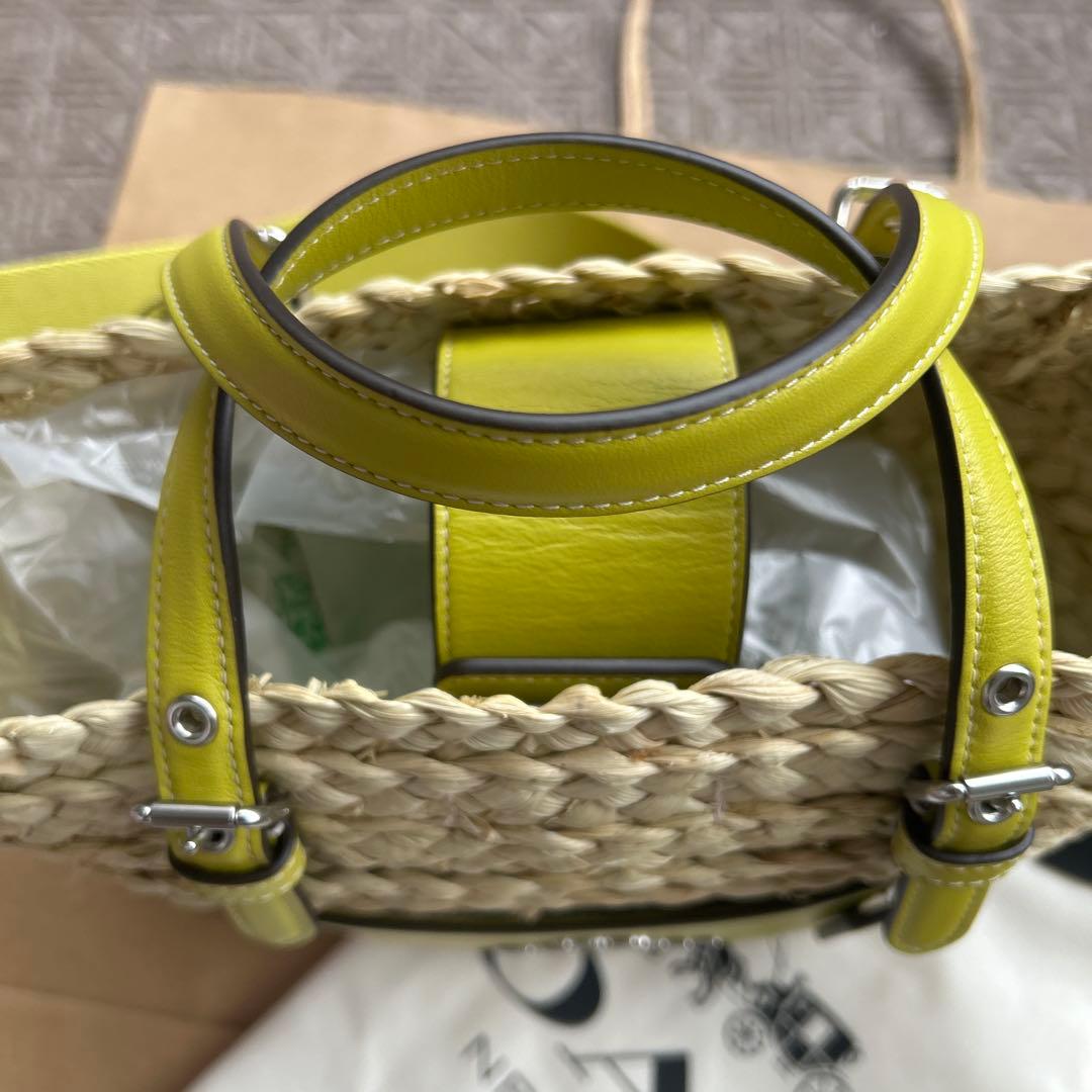 COACH イエロー かごバッグ
