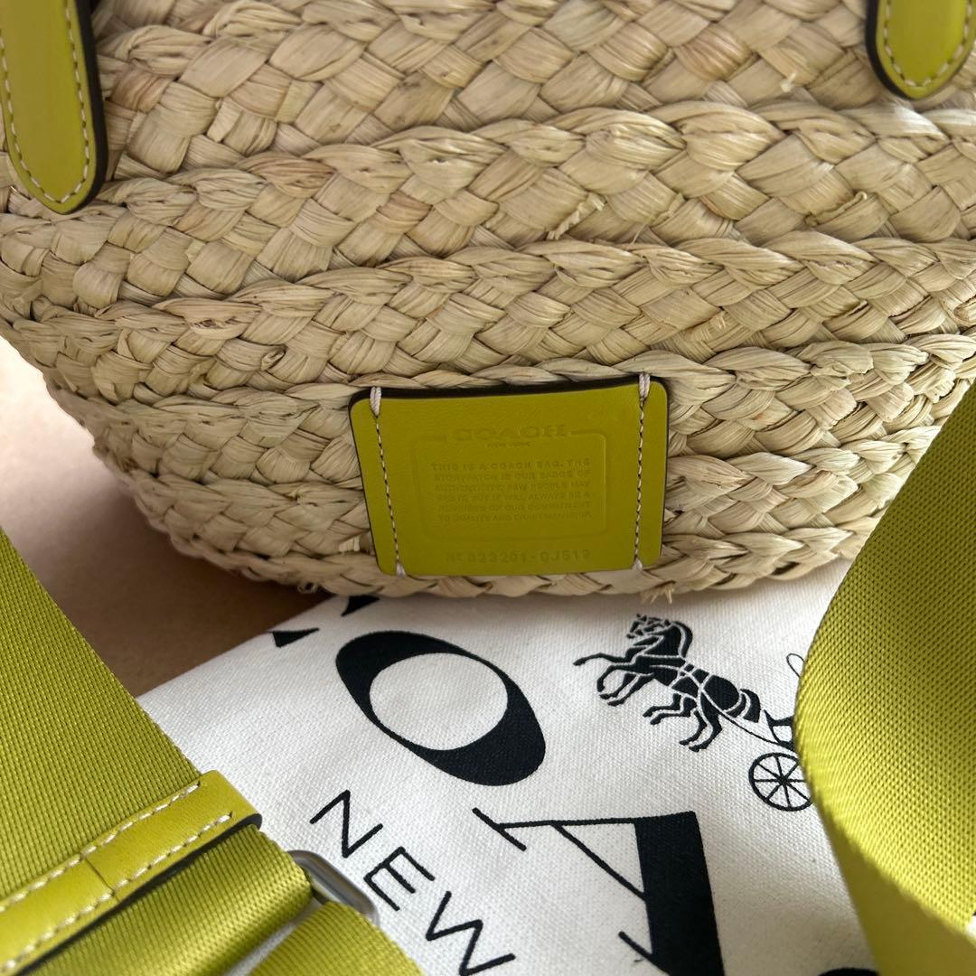 COACH イエロー かごバッグ