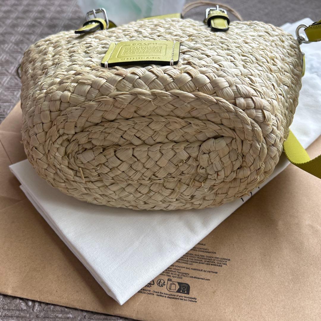 COACH イエロー かごバッグ