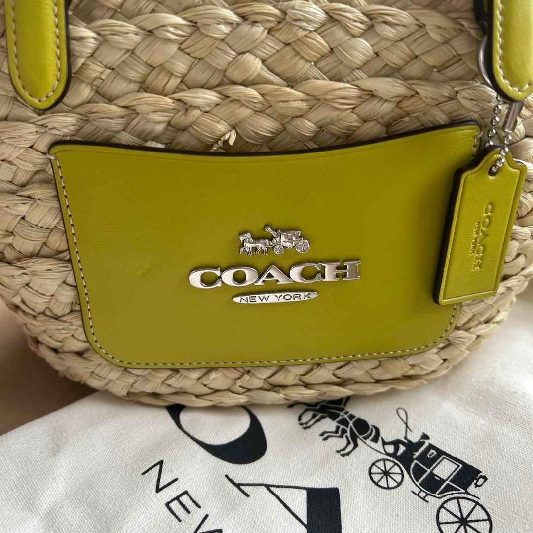 COACH イエロー かごバッグ