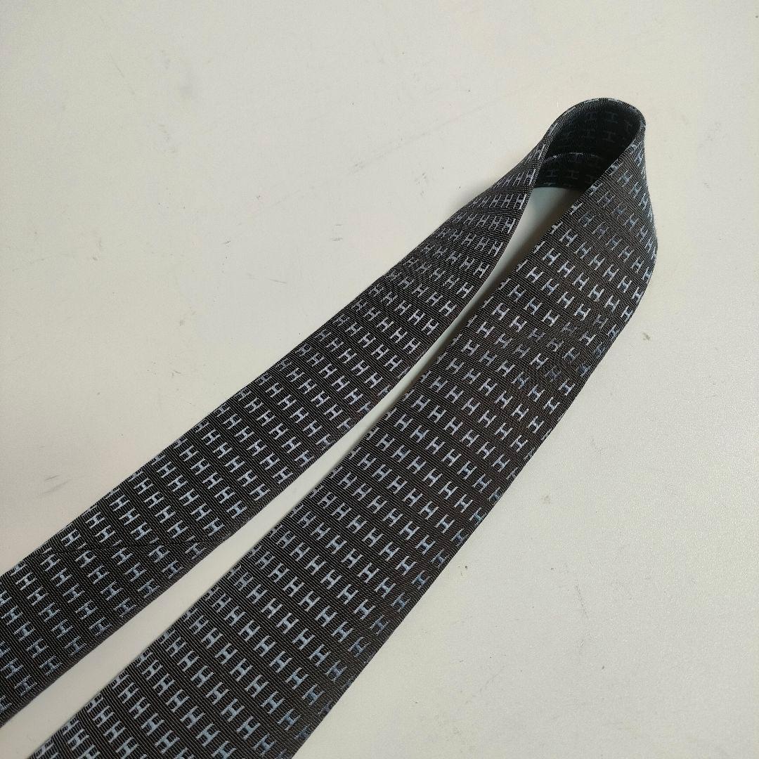 エルメス ネクタイ ファソネ　H柄 グレー系 シルク