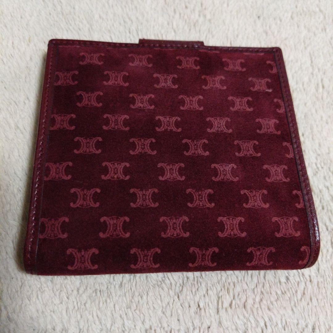 90s CELINE セリーヌ 二つ折り財布 スウェード マカダム コンパクト