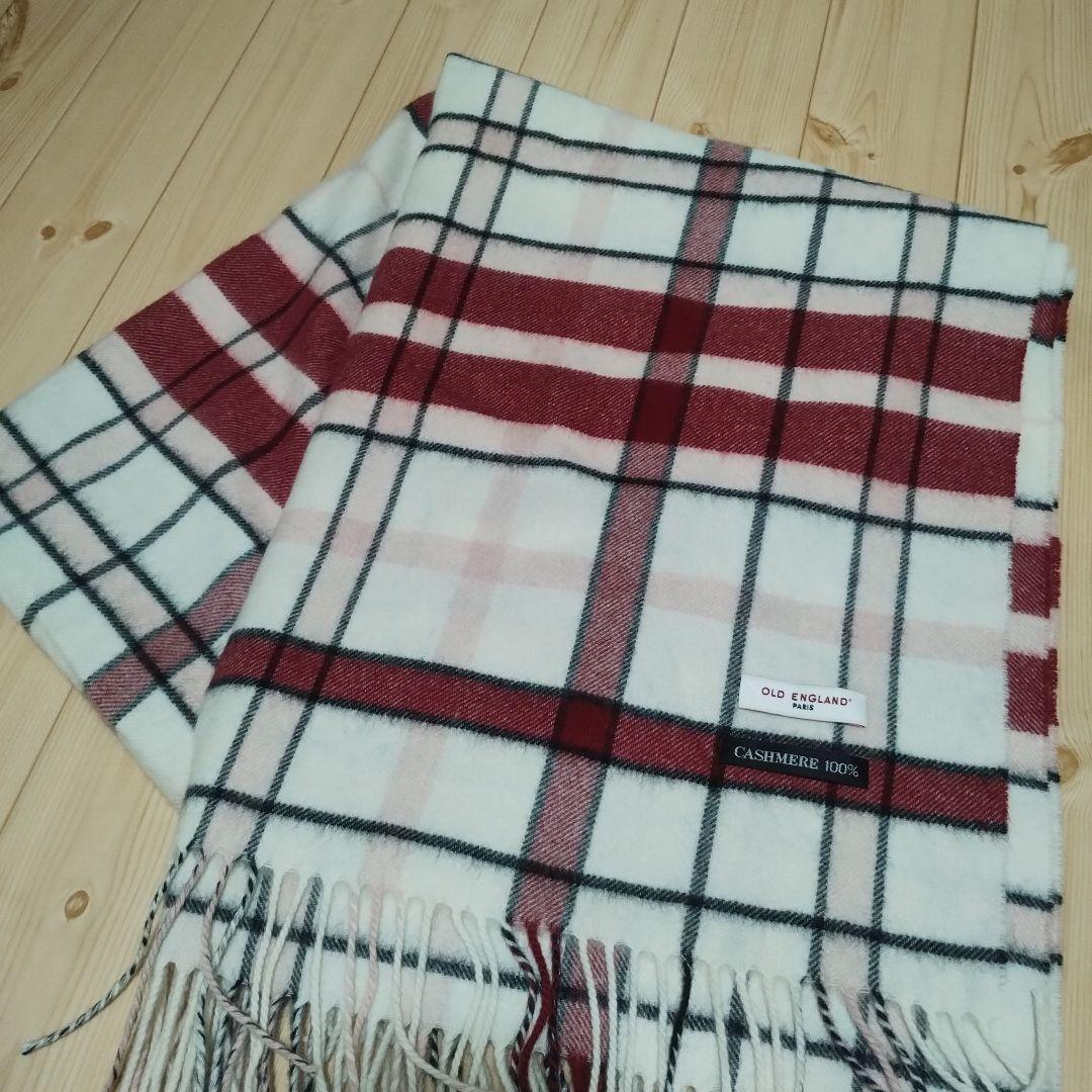 最終値下！OLD ENGLAND cashmere100% チェック大判ストール