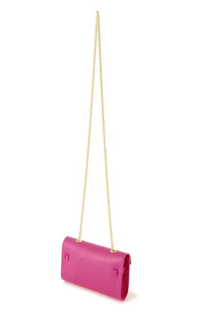 極美品　ピンキー＆ダイアン　チェーンハンドバッグ （ピンク）　本革　レザー