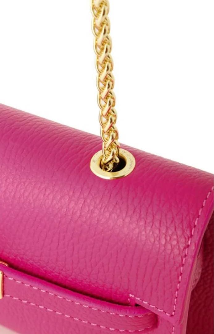 極美品　ピンキー＆ダイアン　チェーンハンドバッグ （ピンク）　本革　レザー