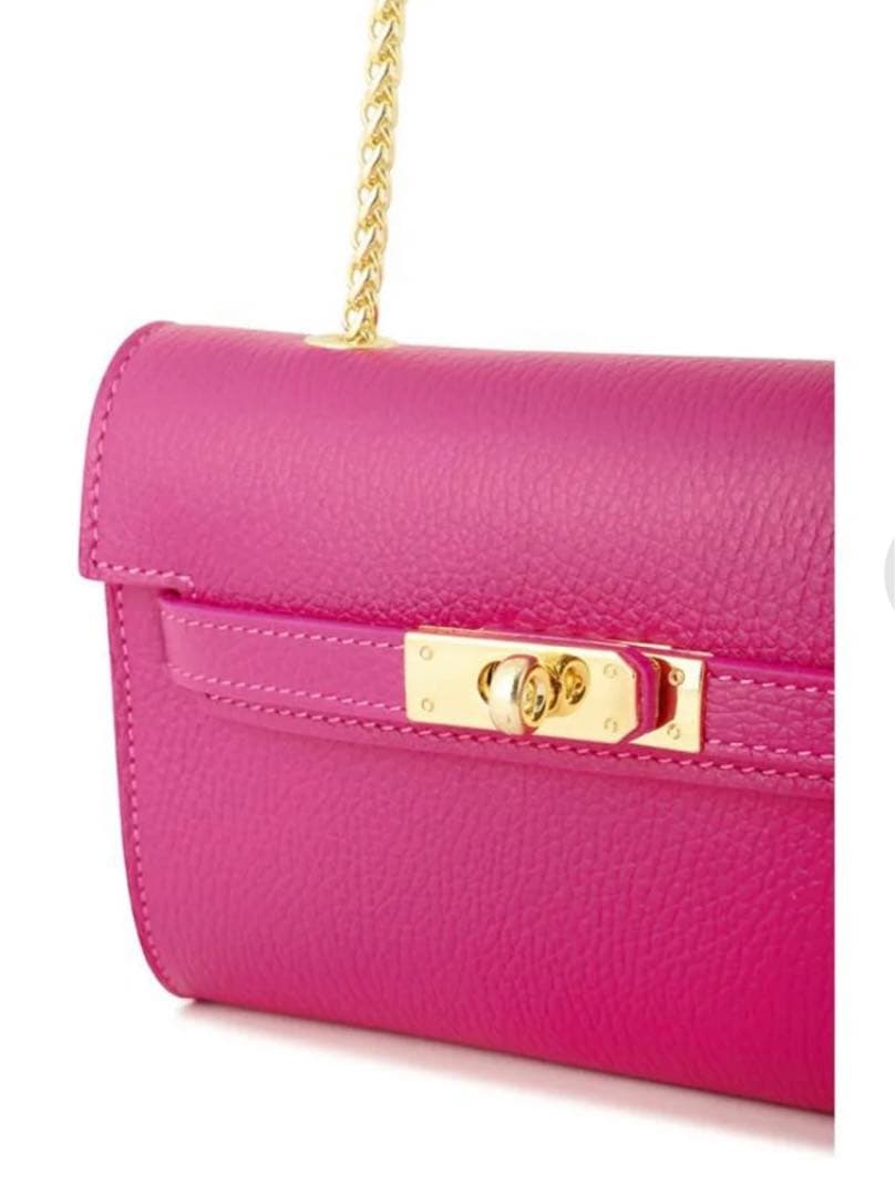 極美品　ピンキー＆ダイアン　チェーンハンドバッグ （ピンク）　本革　レザー