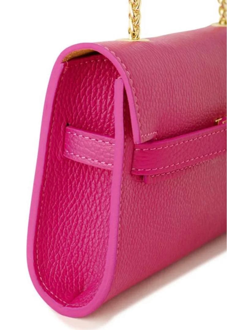 極美品　ピンキー＆ダイアン　チェーンハンドバッグ （ピンク）　本革　レザー