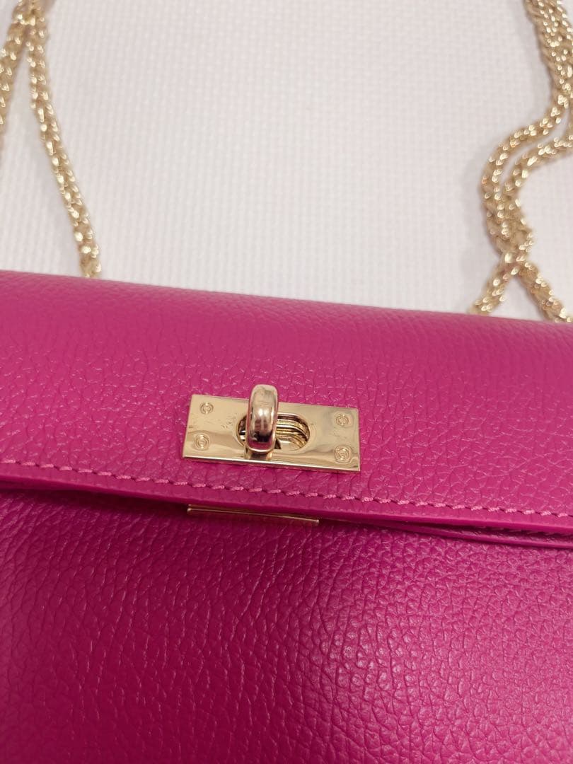 極美品　ピンキー＆ダイアン　チェーンハンドバッグ （ピンク）　本革　レザー
