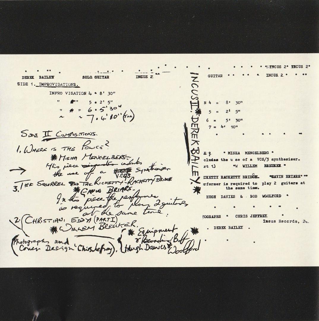 その他 Derek Bailey : Solo Guitar Volume 1