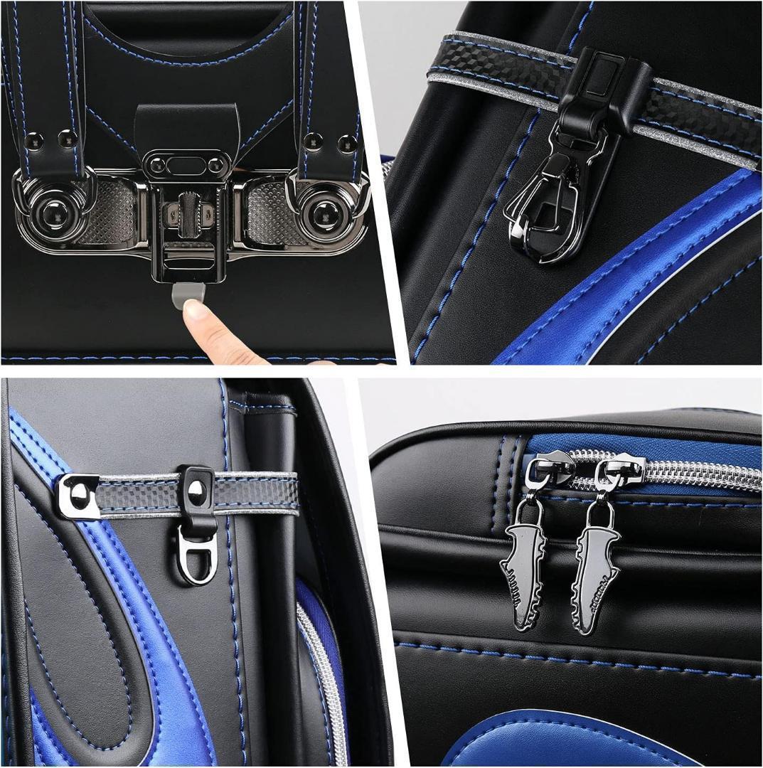 人気　ランドセル　男の子　A4フラットファイル対応　サッカー　小学生　黒×青