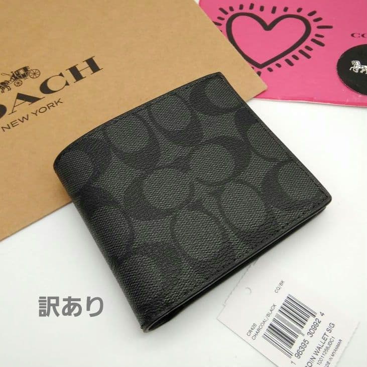 新品　COACH　折り財布　メンズ　人気の小銭入れ付き