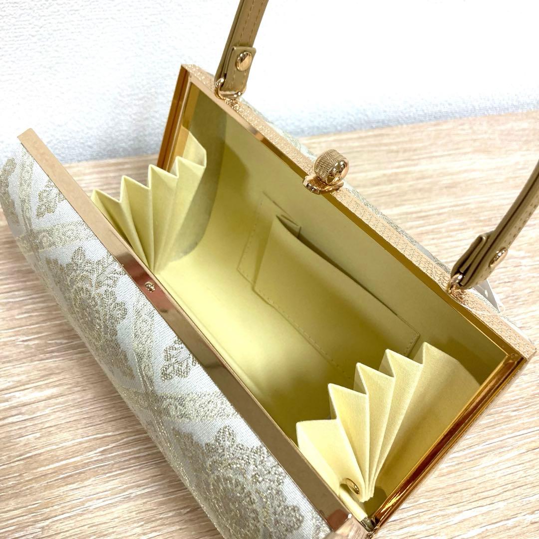 ☆新品未使用☆礼装用佐賀錦ゴールド系草履バッグセット　フリーサイズ　N56