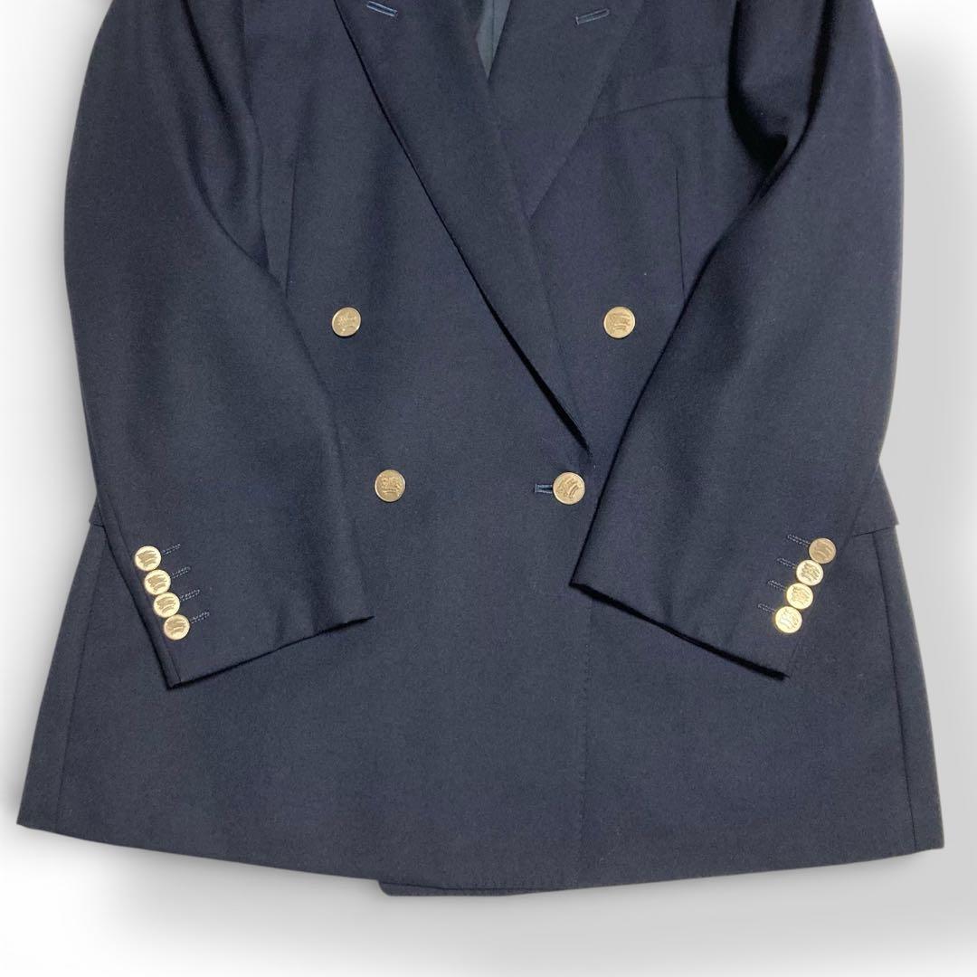 バーバリー★紺ブレ テーラードジャケット 金ボタン ダブル シャドーホース