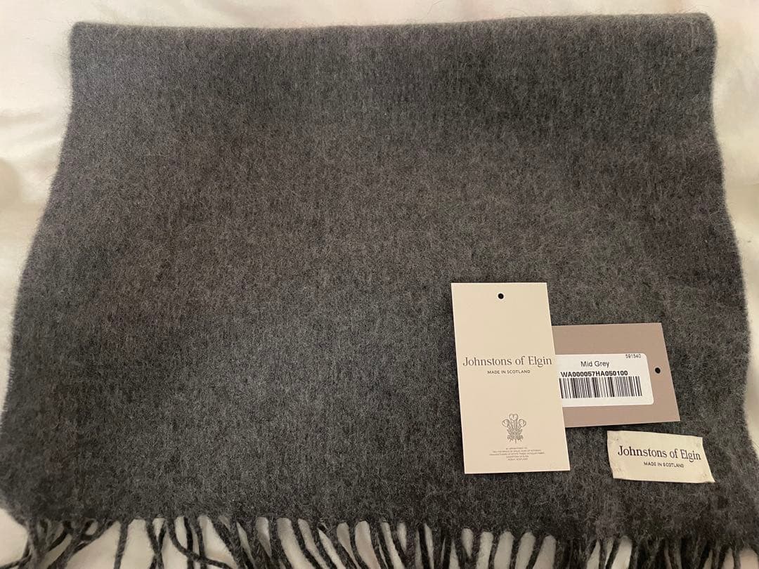 johnstons ジョンストンズマフラー2024awミッドグレー　国内正規品