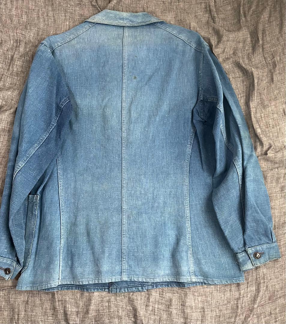ジャケット・アウター 1940s indigo linen doublebreasted jacket