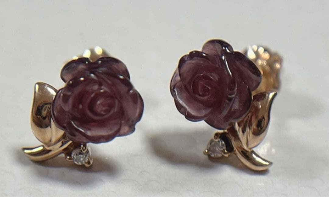 テイクアップ　k18ピアス　ローズ