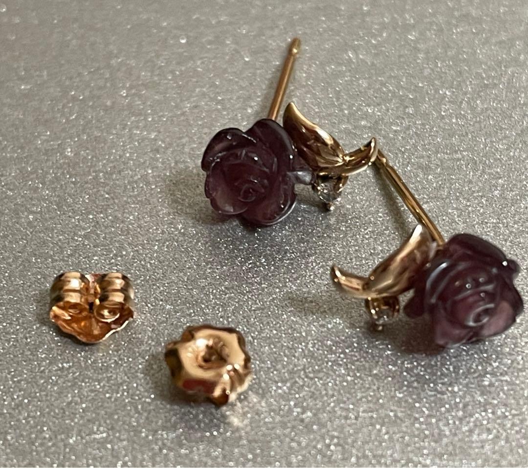 テイクアップ　k18ピアス　ローズ