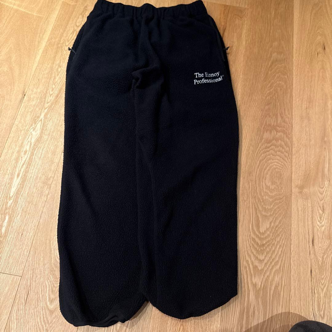 希少22AW 　ennoy フリース　パンツ　黒×白
