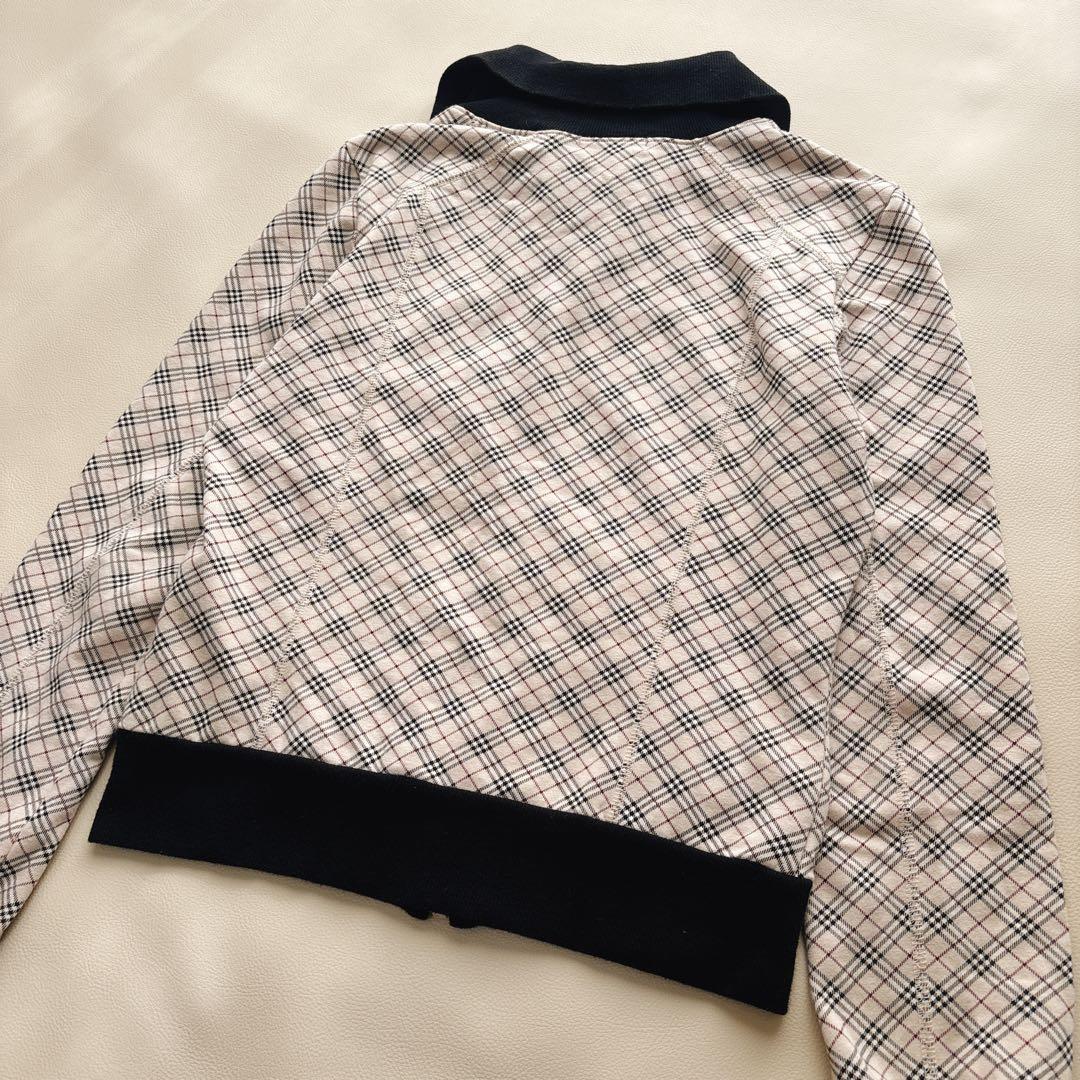 バーバリーブルーレーベル ジップパーカー トップス ノバチェック ホース刺繍 M