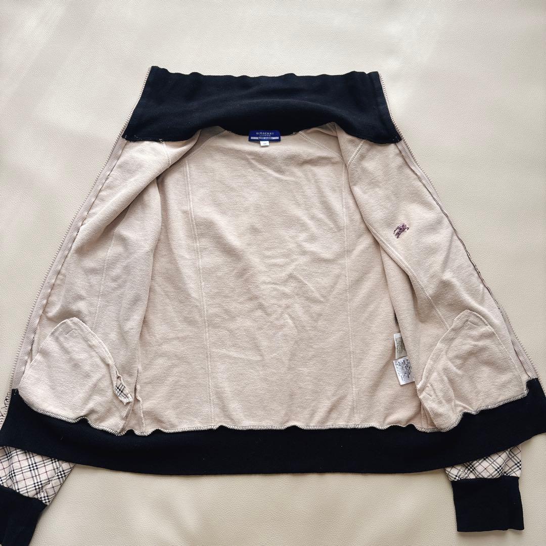 バーバリーブルーレーベル ジップパーカー トップス ノバチェック ホース刺繍 M
