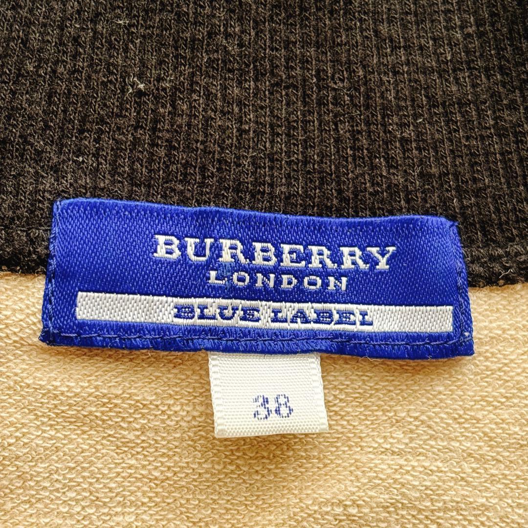 バーバリーブルーレーベル ジップパーカー トップス ノバチェック ホース刺繍 M