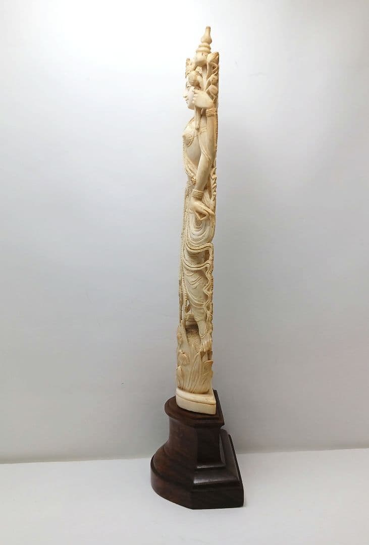 Y2179 細密彫刻 極上 置物 チベット女神像 総重量646.1g　ten