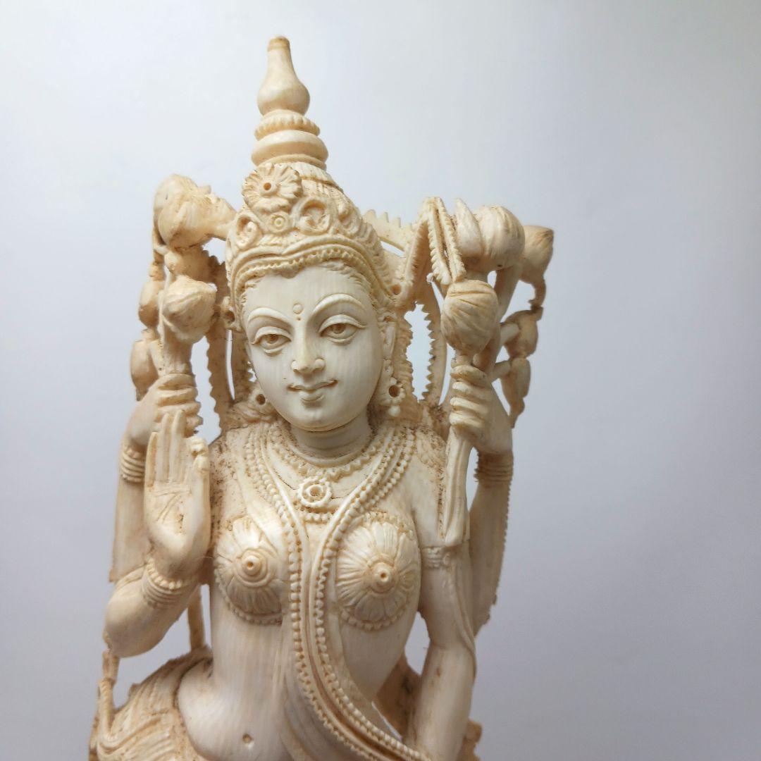 Y2179 細密彫刻 極上 置物 チベット女神像 総重量646.1g　ten