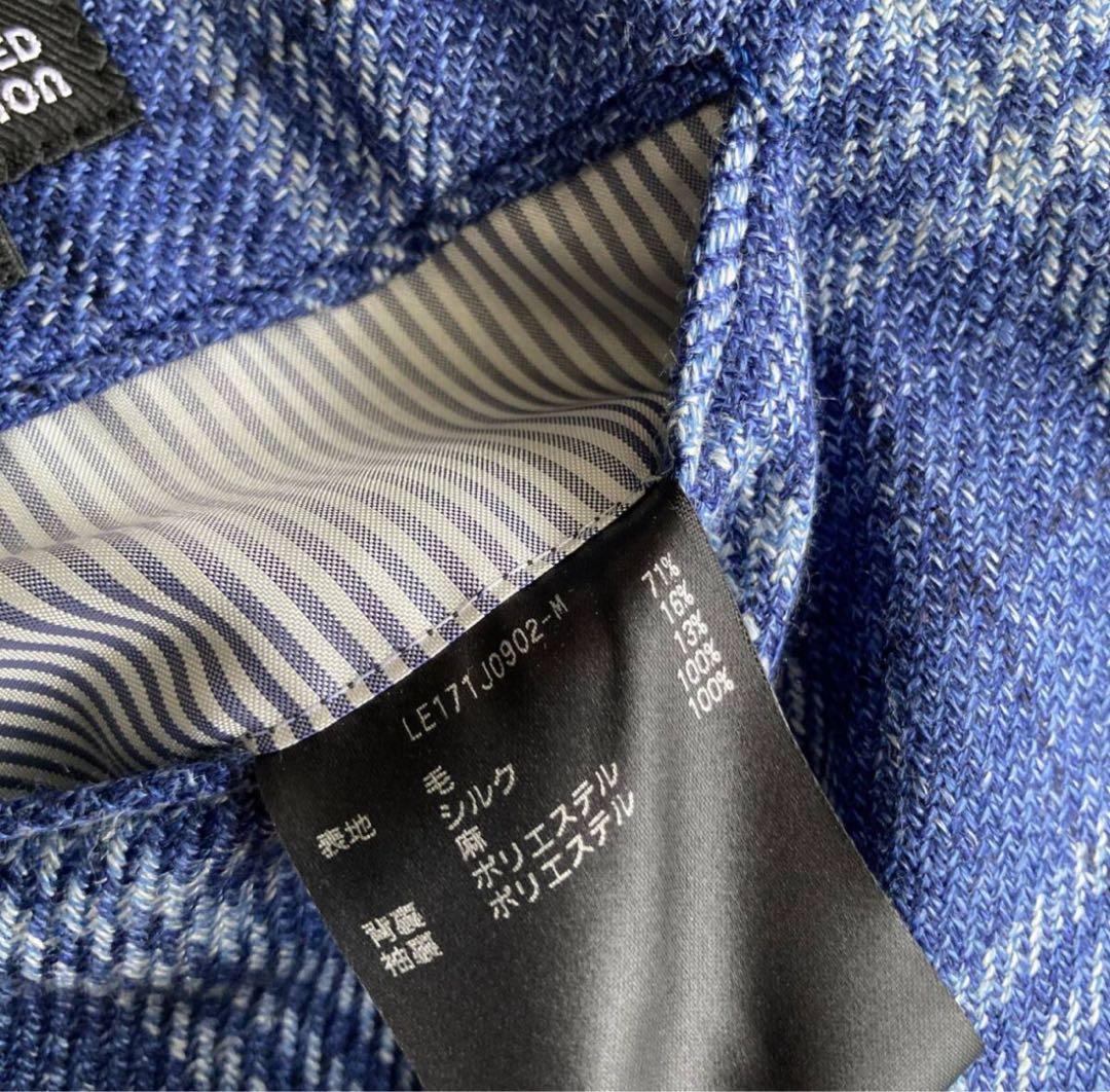 【限定】ロロピアーナ　ブルーネイビー ウィンドウペン ジャケット　シルク　リネン