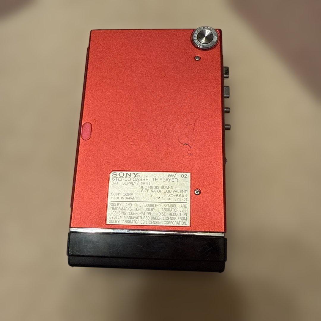 SONY WM-102 カセットプレーヤー レッド