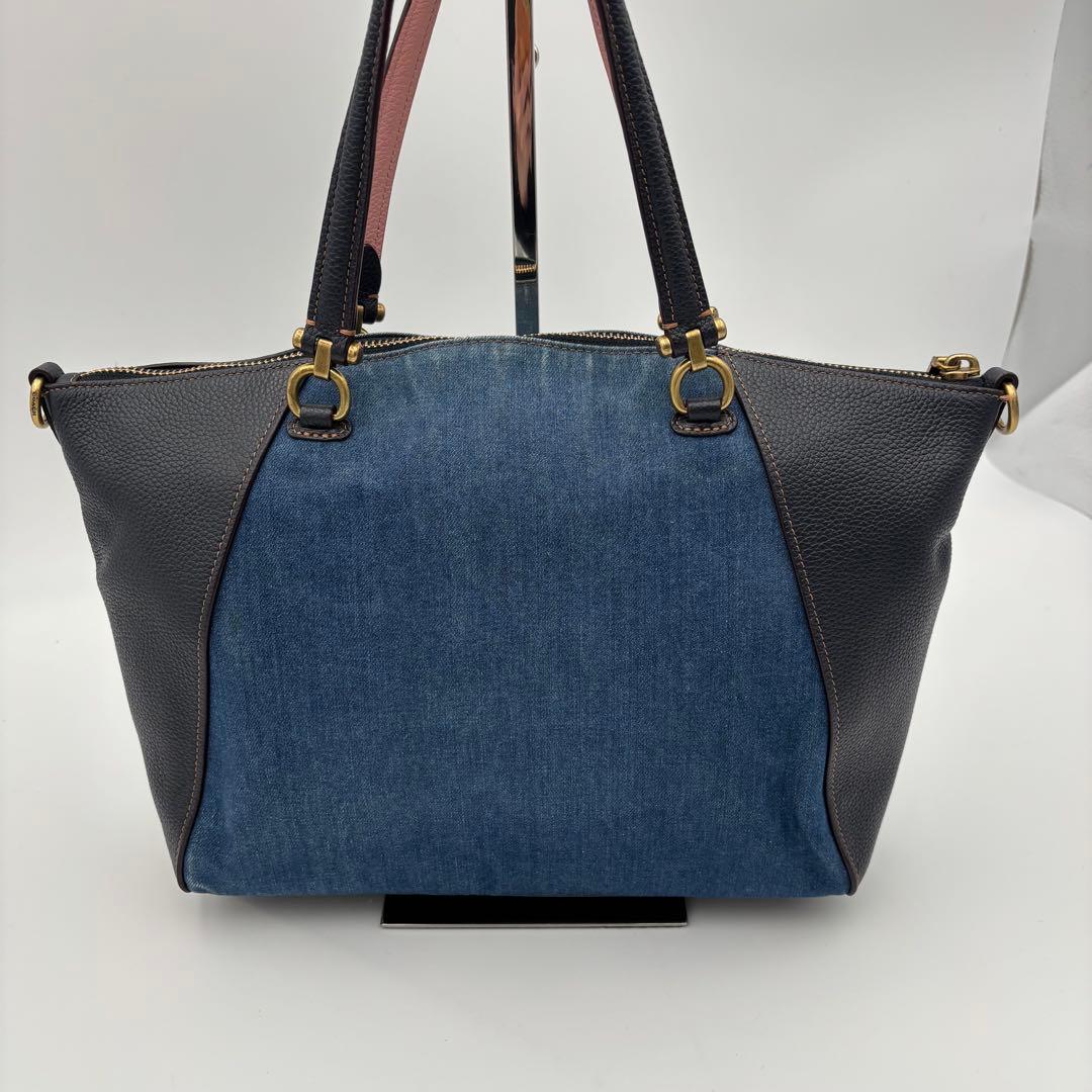 COACH コーチ デニムブルー ショルダーバッグ 2way ティーローズ