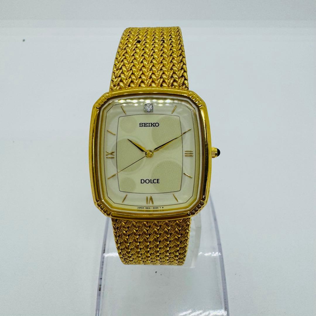 ✨SEIKO✨セイコー✨ドルチェ✨5E61-5A20✨ダイヤ1P付き✨腕時計✨
