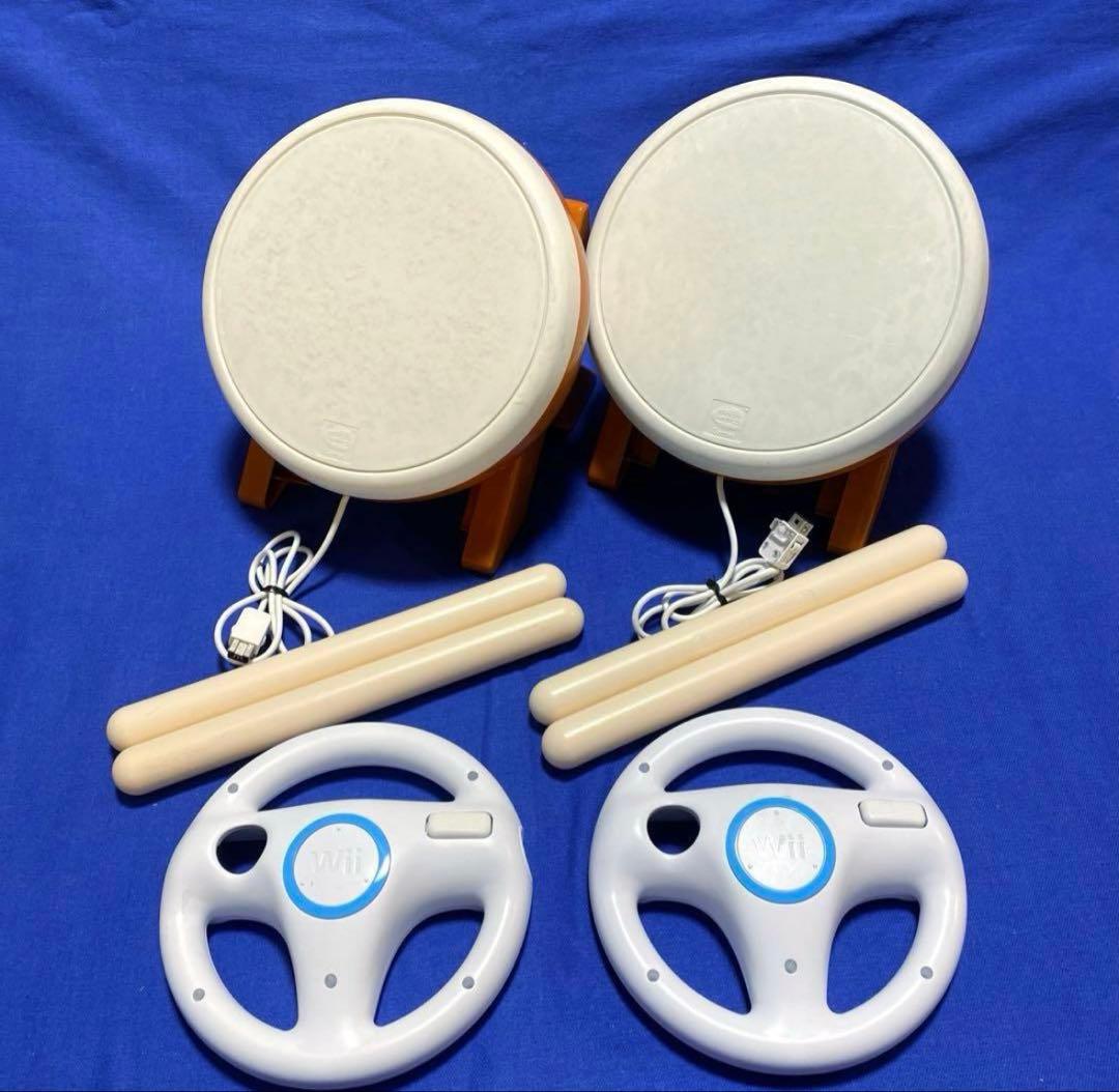 Wii 本体 太鼓の達人　マリオカート 桃太郎電鉄　 改造タタコン　セット　②