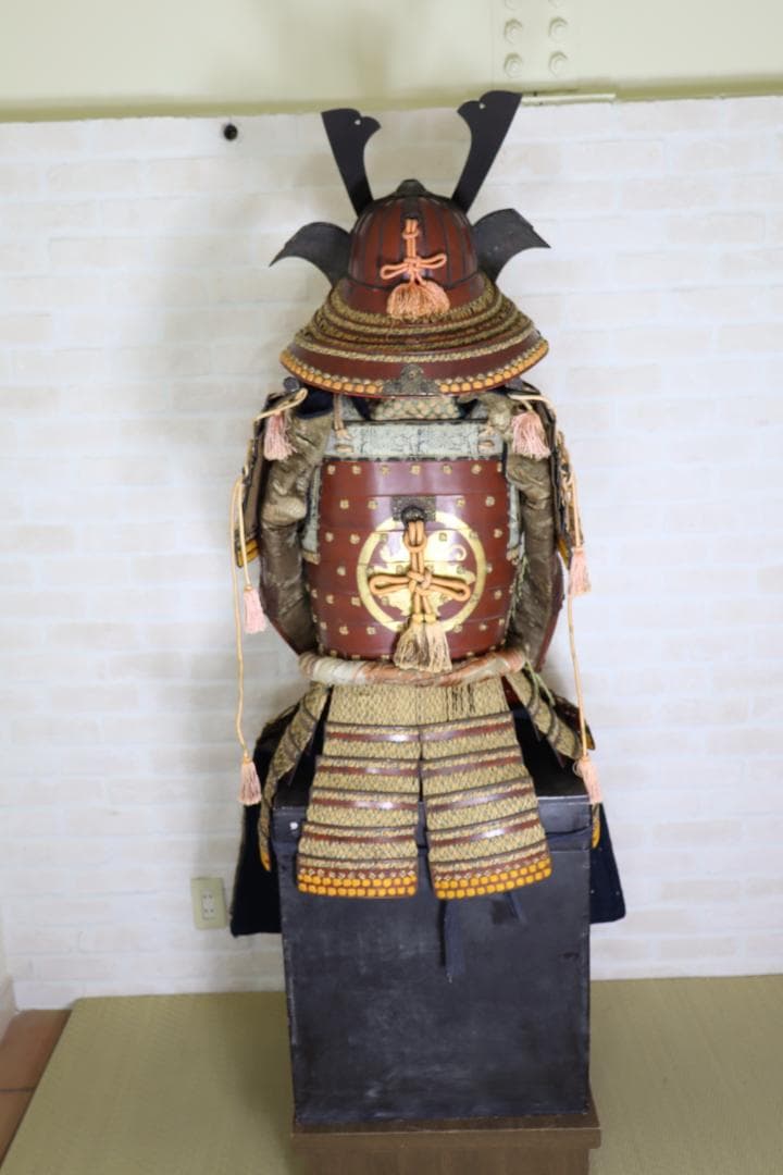 BLACK【等身大甲冑】武者鎧 赤具足一式 光忍作 約50年前製サムライ鎧