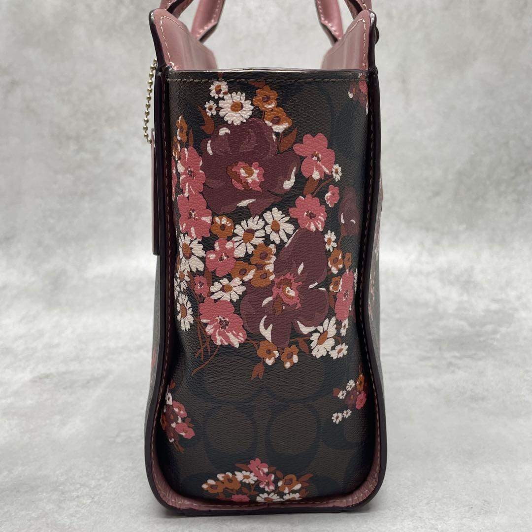専用✨コーチ 2way ハンド ショルダーバッグ PVC×レザー 花柄 肩掛け