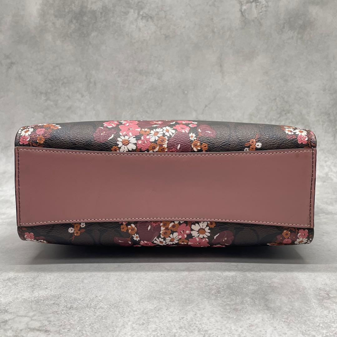 専用✨コーチ 2way ハンド ショルダーバッグ PVC×レザー 花柄 肩掛け