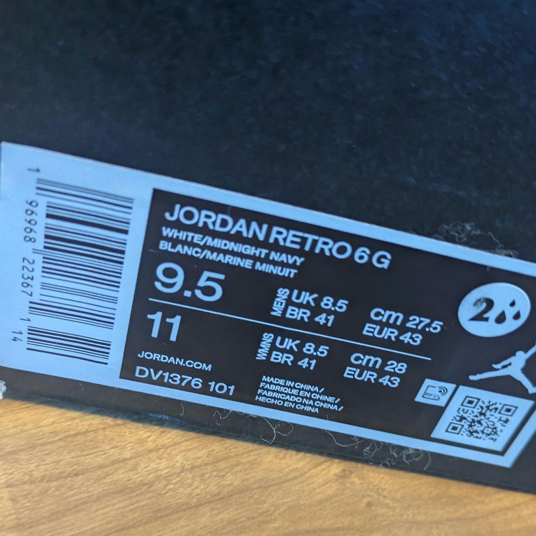 NIKE ジョーダン6 ゴルフ ネイビー×白