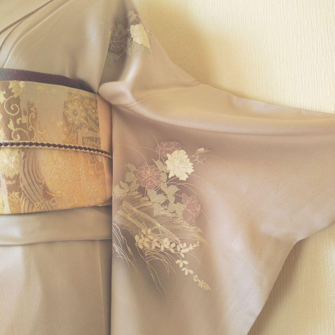 【高島屋誂製】正絹・訪問着・薄紫寄りグレー系・袷