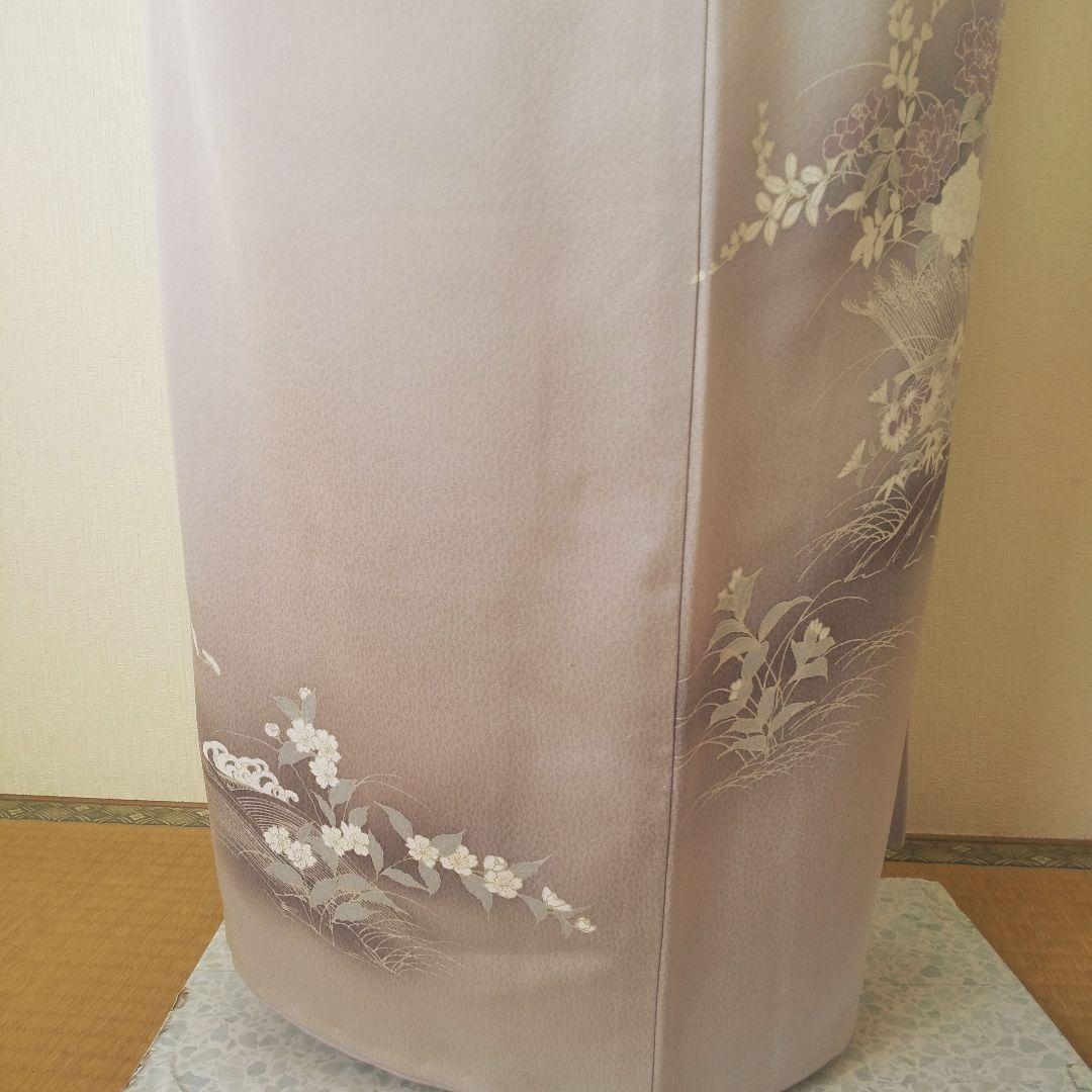【高島屋誂製】正絹・訪問着・薄紫寄りグレー系・袷