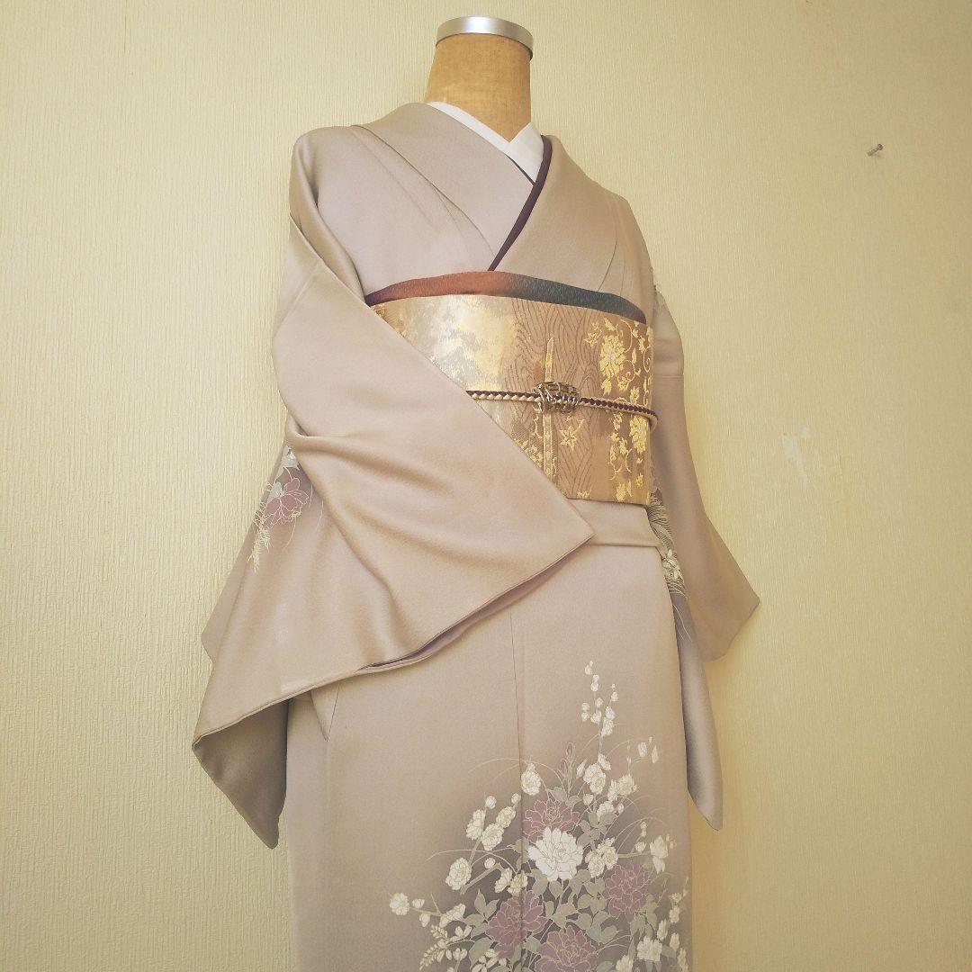 【高島屋誂製】正絹・訪問着・薄紫寄りグレー系・袷