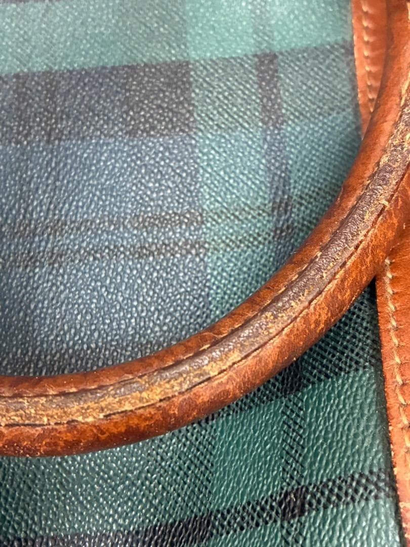 25S12-236 ポロラルフローレン ボストンバッグ グリーン系 チェック柄