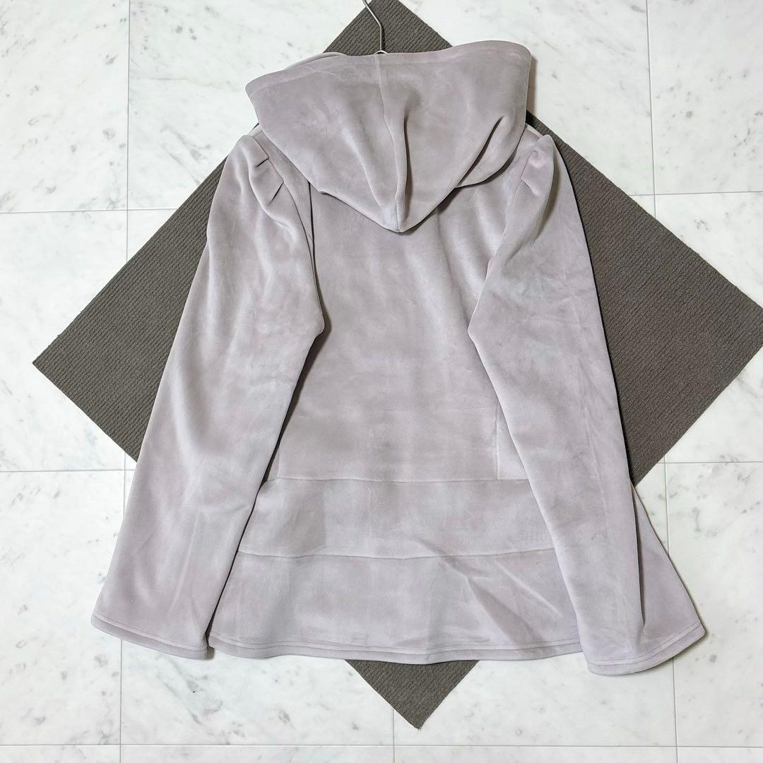 美品 24AW エムズグレイシー ベロア調パーカー ペプラム フレア リボン