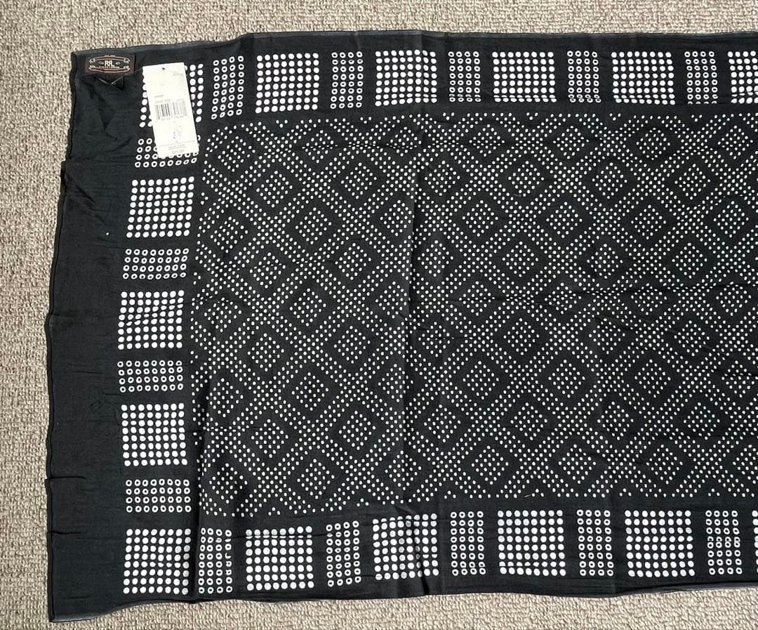 新品未使用　タグ付き RRL ドット柄 バンダナ ストール コットン ネイビー