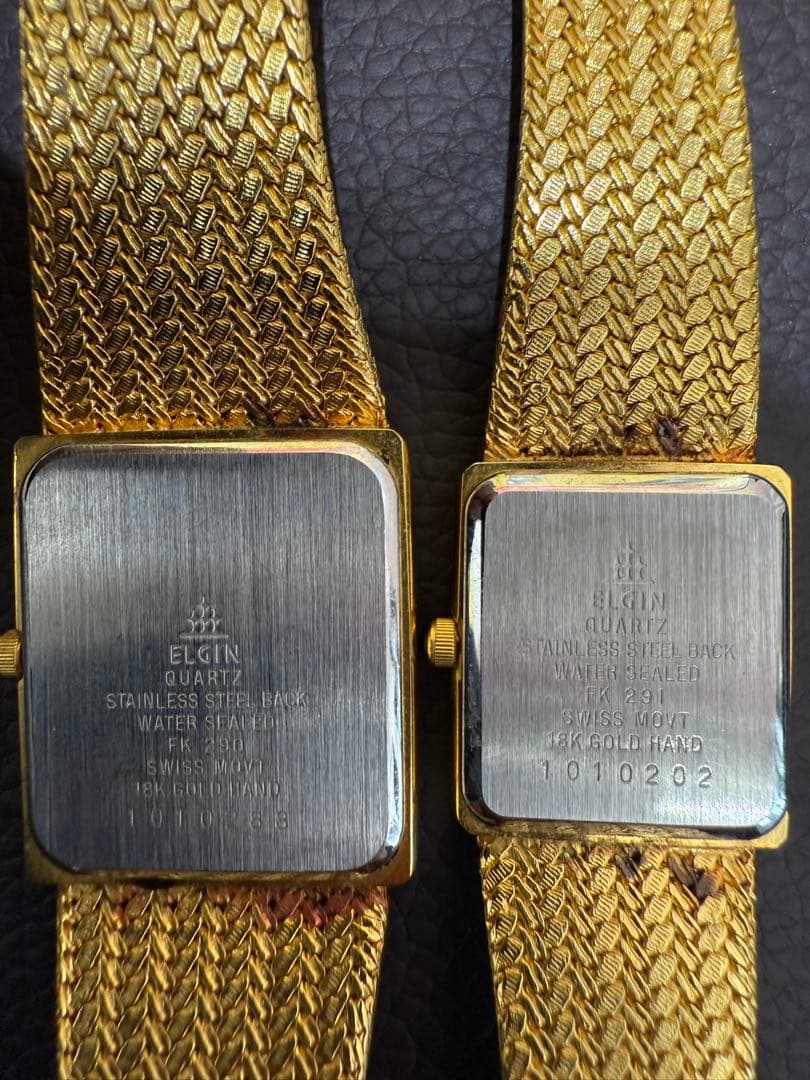 ELGIN クォーツ腕時計 18K GOLD HAND ２点セット