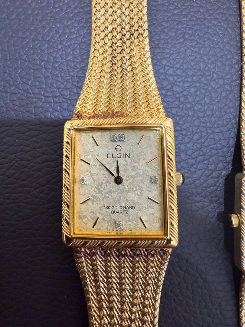 ELGIN クォーツ腕時計 18K GOLD HAND ２点セット