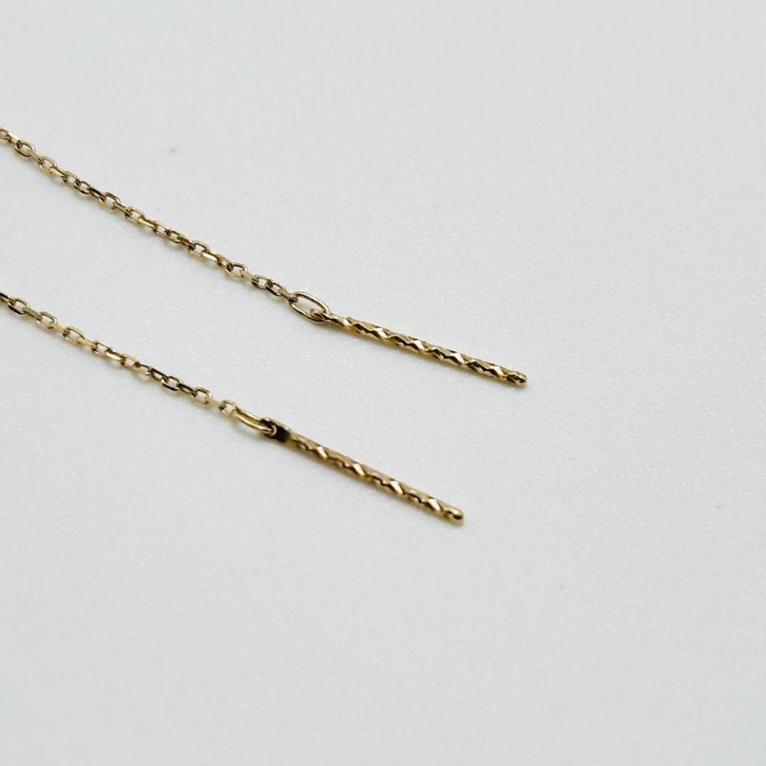 agete アガット　k10 ラリマー　アメリカンピアス　ゴールド　チェーン