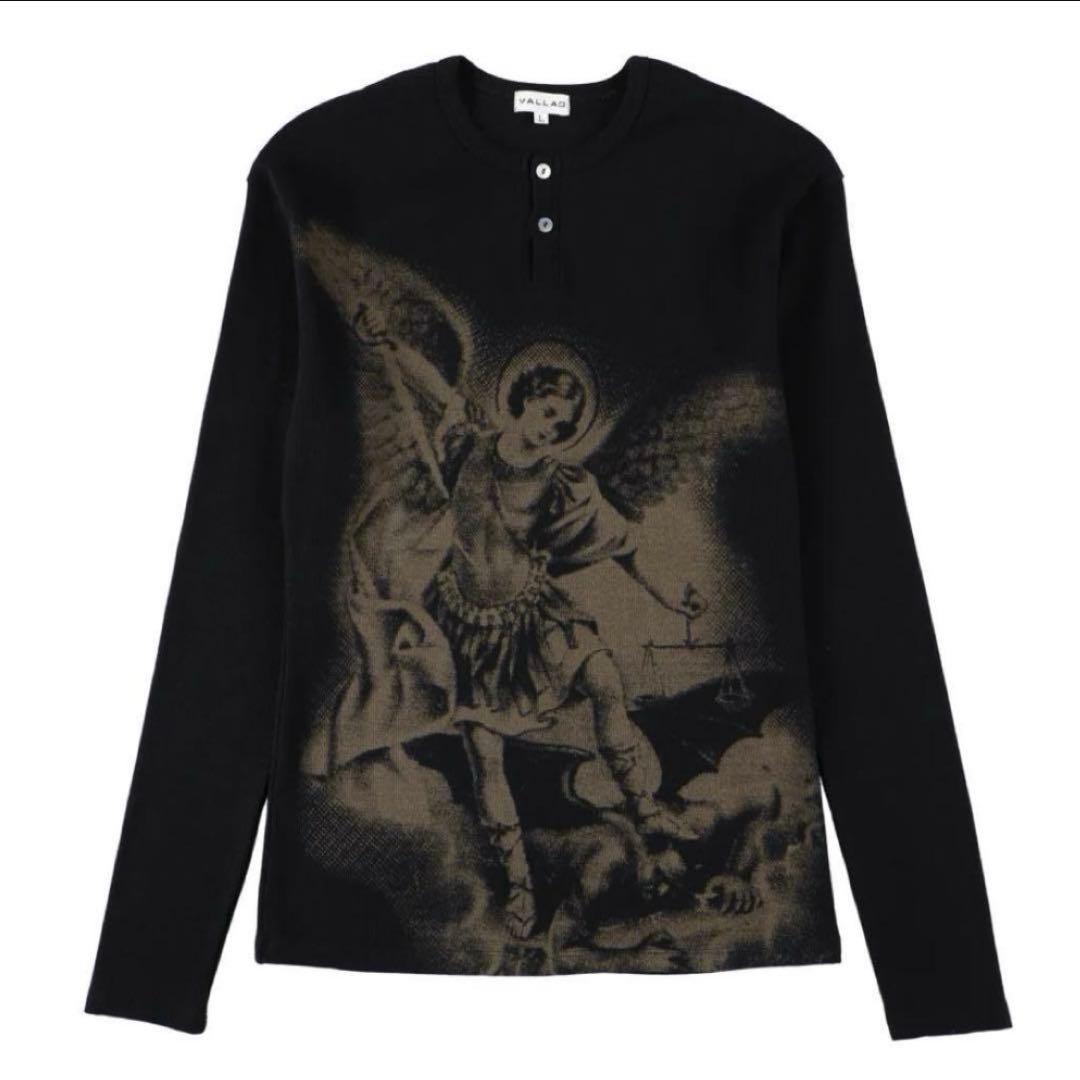 vallad V.HENRY NECK L/S BLACK L サーマル IO