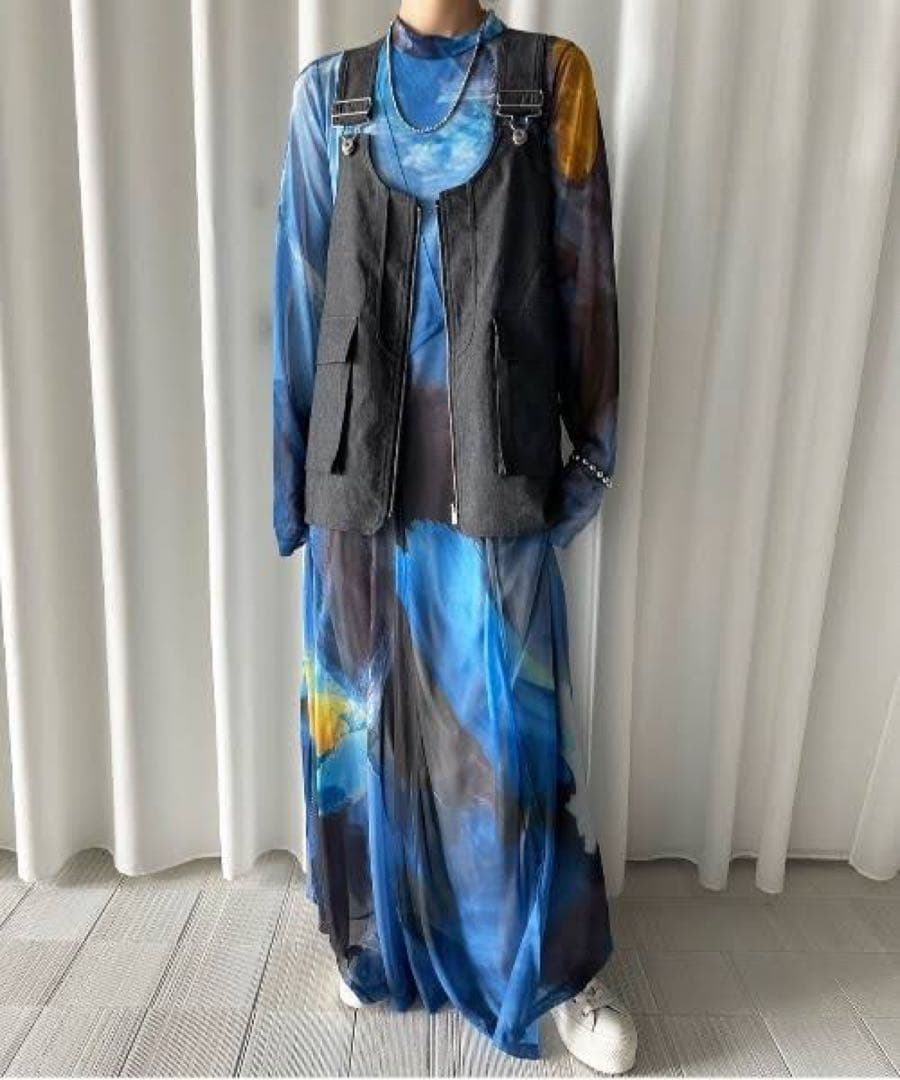 ワンピース Ameri ELIZABETH STAINEDGLASS SHEERDRESS